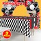 4E's Novelty 3 Checkered Racing Theme Tablecloth Plastic 54x108 Road Table Covers Racetrack Table Runner for Race Car Birthday Party Supplies Decorations